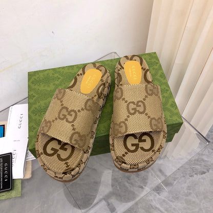 Sandália Plataforma Canvas Camel Tira em H