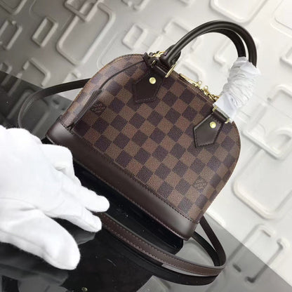 Bolsa Shoulder Couro Padrão Monograma Geométrico