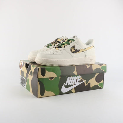 Tênis Cano Baixo Couro Branco Camuflado