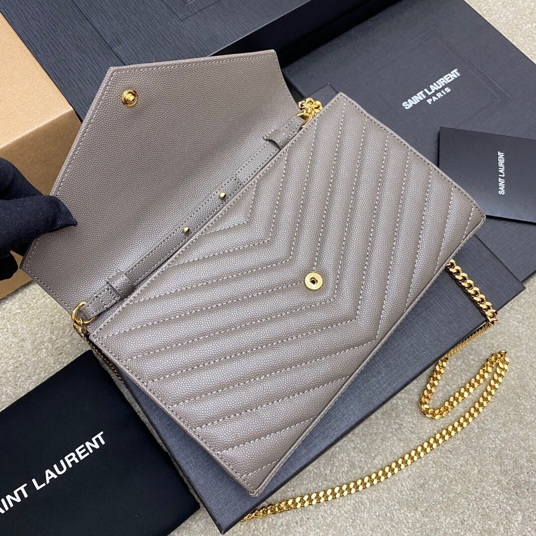Bolsa Ombro Couro Cinza