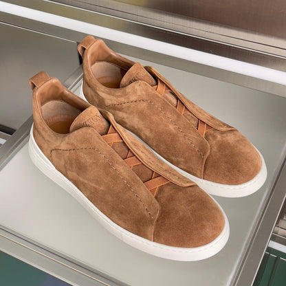Mocassim Couro Costura Tripla Marrom