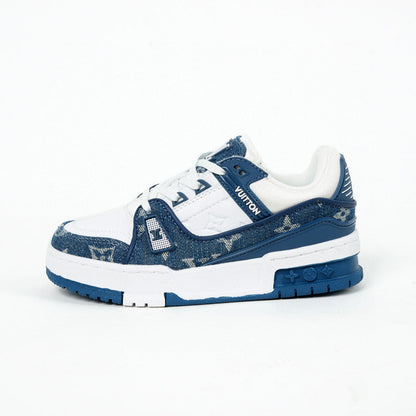 Tênis Infantil Casual Couro Azul