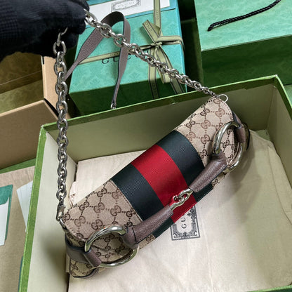 Bolsa Ombro Couro Pequena Com Corrente Metálica