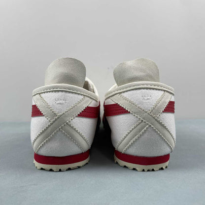 Tênis Couro Estilo Vintage Branco Bordô