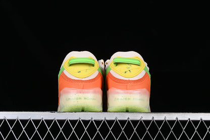 Tênis Runner Mesh Bege Detalhes Laranja e Verde