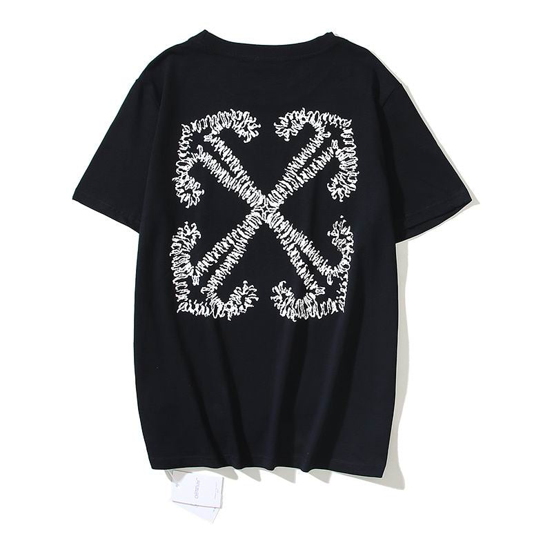 Camiseta Algodão Preto Estampa Seta Frontal
