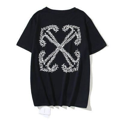 Camiseta Algodão Preto Estampa Seta Frontal