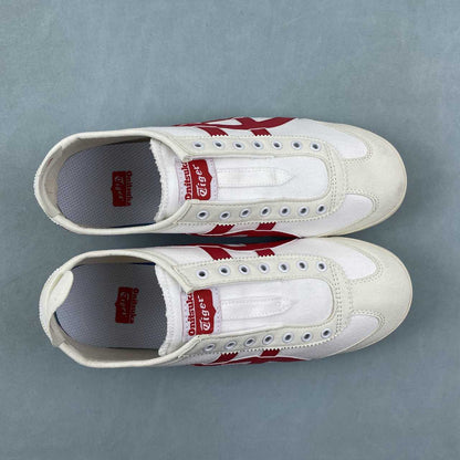 Tênis Couro Estilo Vintage Branco Bordô