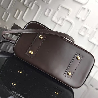 Bolsa Shoulder Couro Padrão Monograma Geométrico