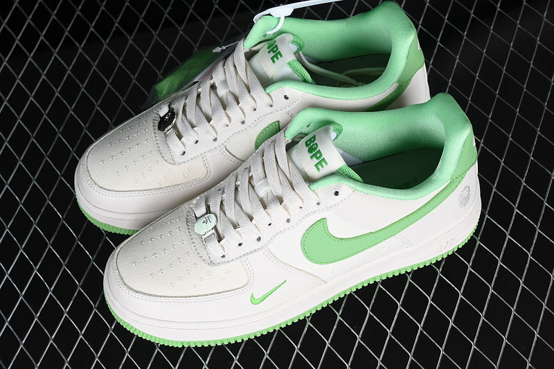 Tênis Cano Baixo Couro Branco Verde