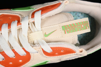 Tênis Runner Mesh Bege Detalhes Laranja e Verde
