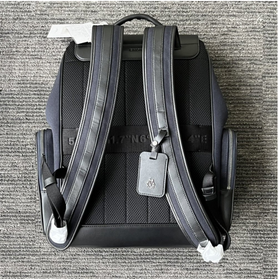 Mochila Couro Azul Azul Marinho