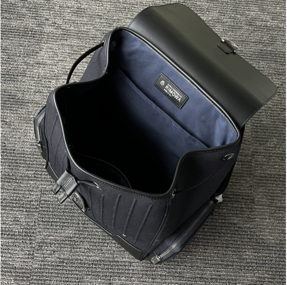 Mochila Couro Azul Azul Marinho