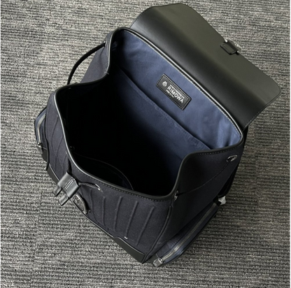Mochila Couro Azul Azul Marinho