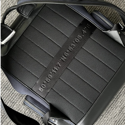 Mochila Couro Azul Azul Marinho