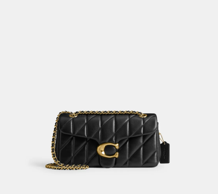 Bolsa Ombro Couro Preto Com Detalhe em Corrente