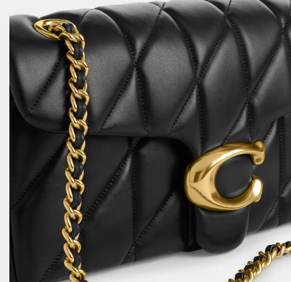 Bolsa Ombro Couro Preto Com Detalhe em Corrente