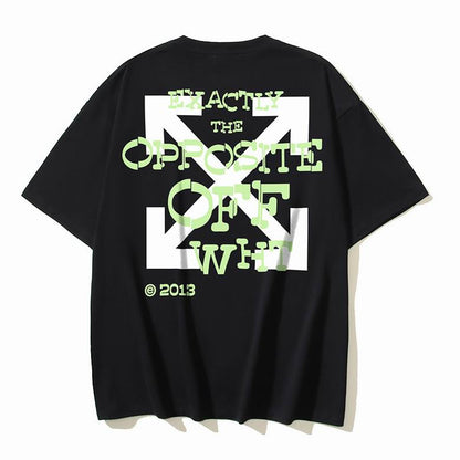 Camiseta Algodão Preta com Estampa Frontal Branca