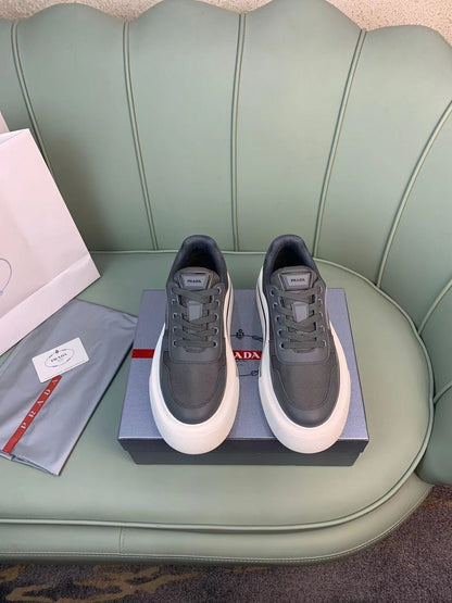 Tênis Cinza Chumbo Couro Premium Casual