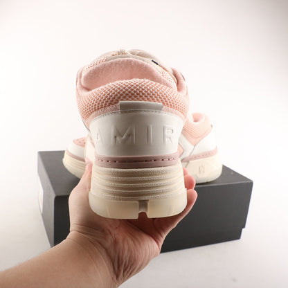 Tênis Cano Alto Couro Branco Detalhe Rosa