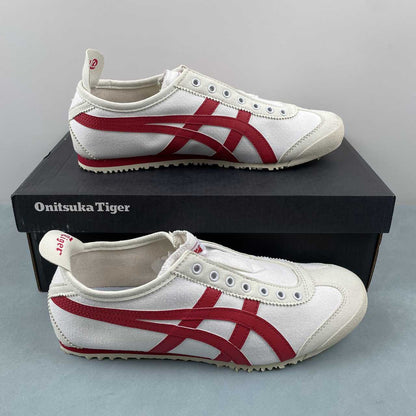 Tênis Couro Estilo Vintage Branco Bordô