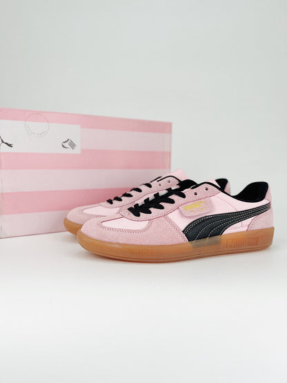 Tênis Couro Branco Rosa Pink Detalhe Preto