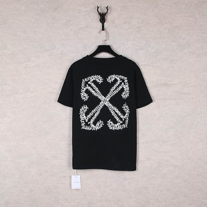 Camiseta Algodão Preto Estampa Seta Frontal