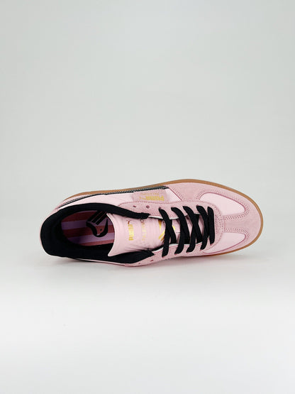 Tênis Couro Branco Rosa Pink Detalhe Preto