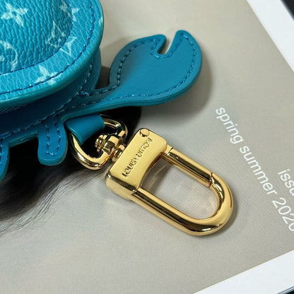 Chaveiro Pendente Resina Formato Caranguejo Azul