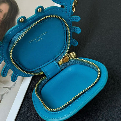 Chaveiro Pendente Resina Formato Caranguejo Azul