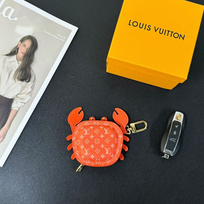 Chaveiro Pingente Silicone Caranguejo Laranja