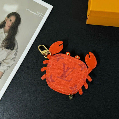 Chaveiro Pingente Silicone Caranguejo Laranja