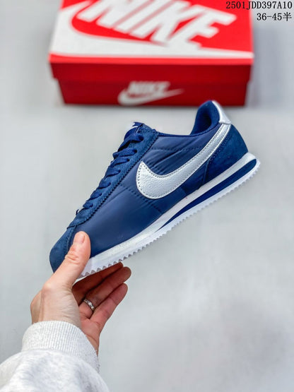 Tênis Couro Estilo Vintage Azul Marinho