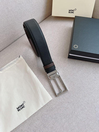 Cinto Couro Liso Preto Fivela Minimalista