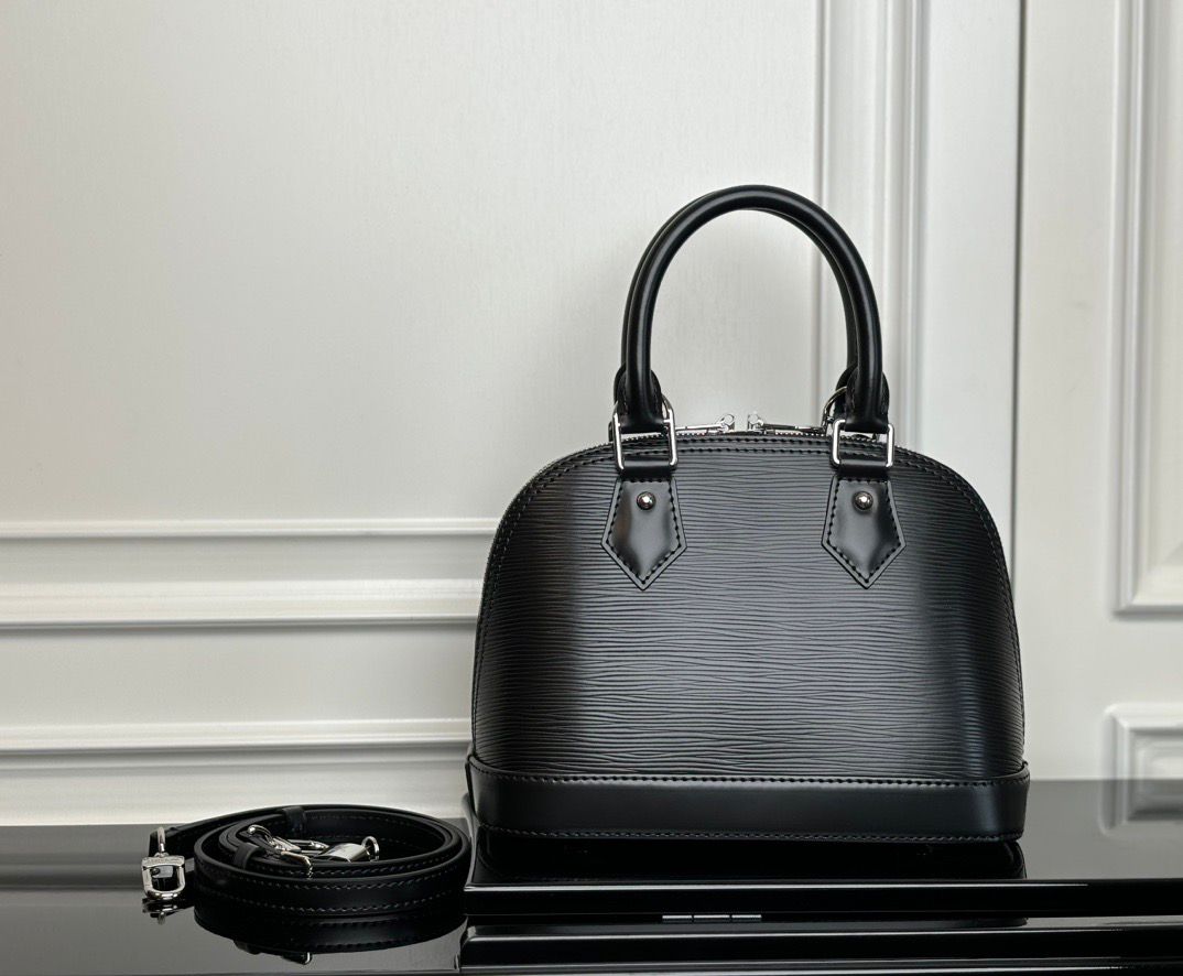 Bolsa Satchel Couro Preto Estruturada Tamanho Pequeno