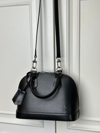 Bolsa Satchel Couro Preto Estruturada Tamanho Pequeno