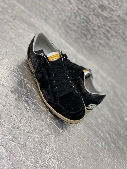 Tênis Couro com Glitter Preto