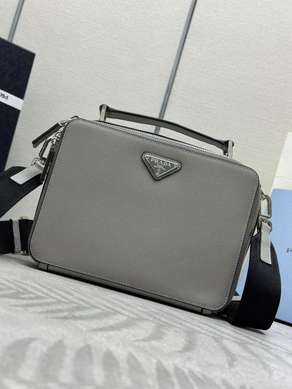 Bolsa Ombro Couro Cinza