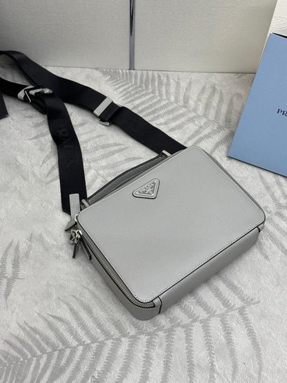 Bolsa Ombro Couro Cinza