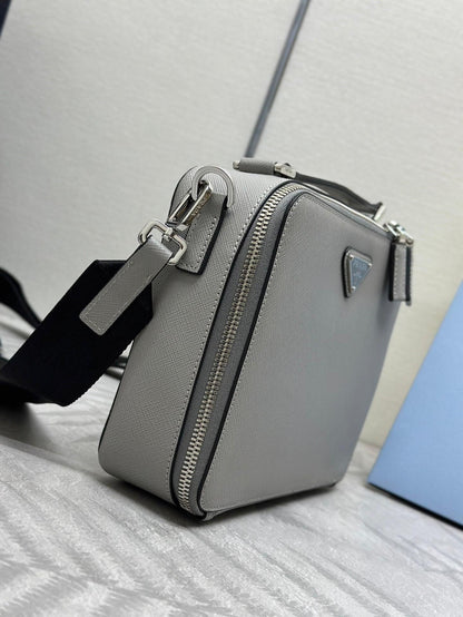 Bolsa Ombro Couro Cinza