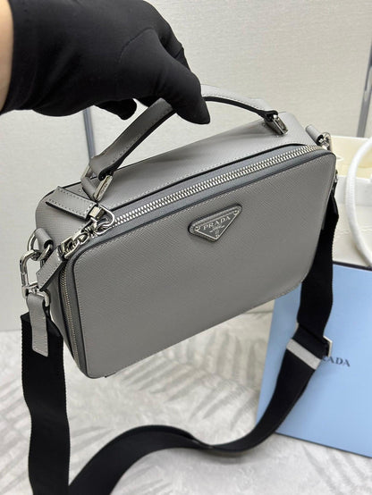Bolsa Ombro Couro Cinza