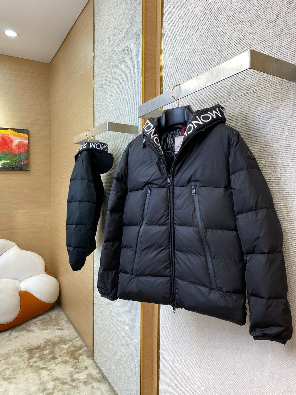 Jaqueta Acolchoada Nylon Preto Brilhante