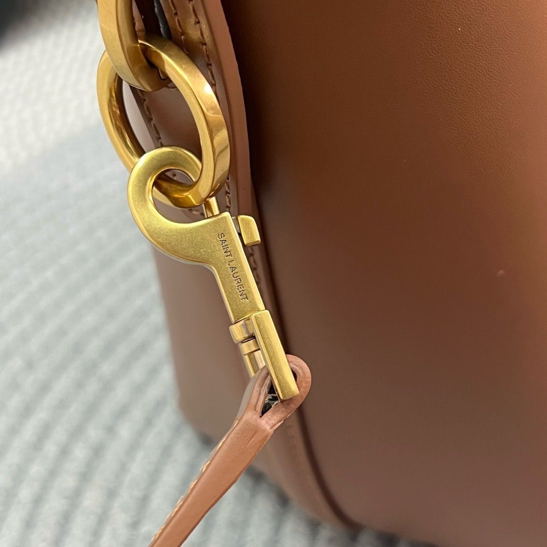 Bolsa Satchel Couro Marrom Grande