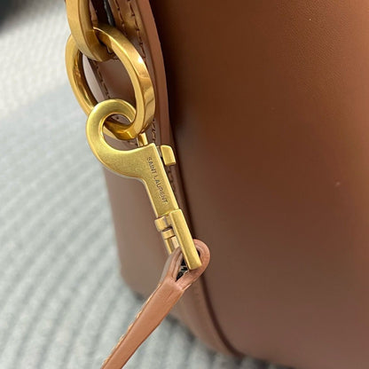 Bolsa Satchel Couro Marrom Grande