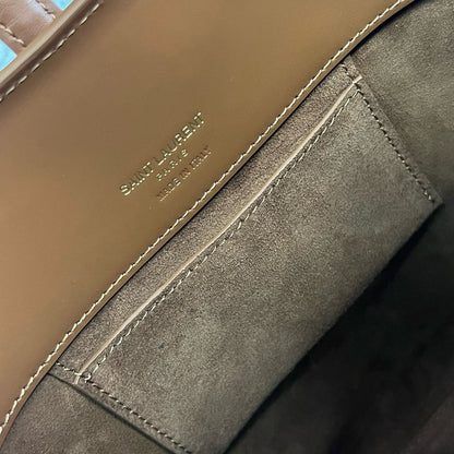 Bolsa Satchel Couro Marrom Grande