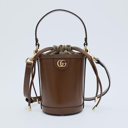 Bolsa Balde Mini Couro Listra Verde e Vermelha