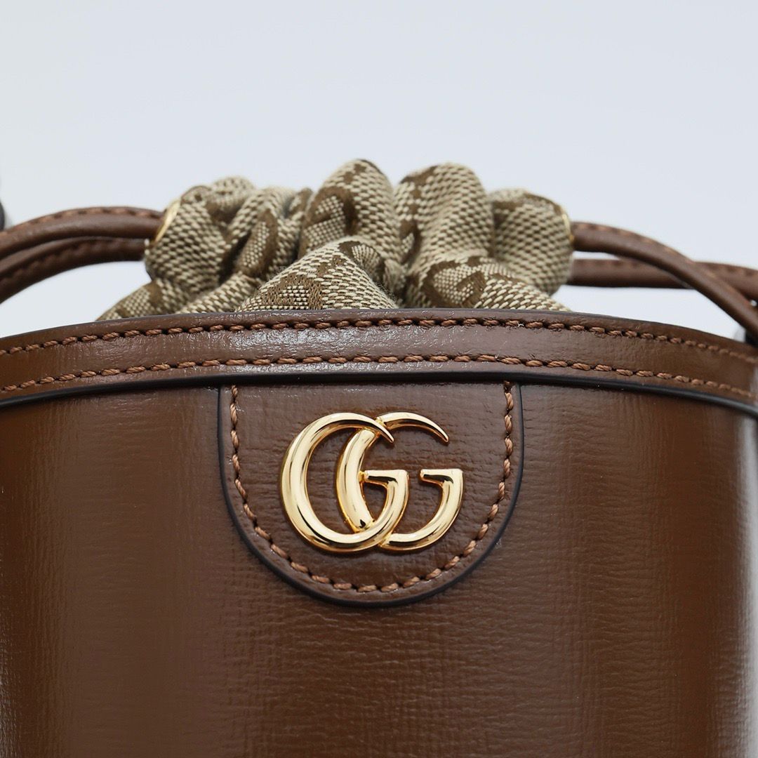 Bolsa Balde Mini Couro Listra Verde e Vermelha