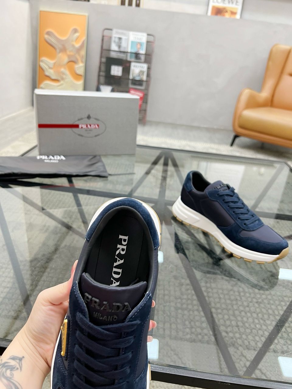 Tênis Nylon Azul Solado Textil
