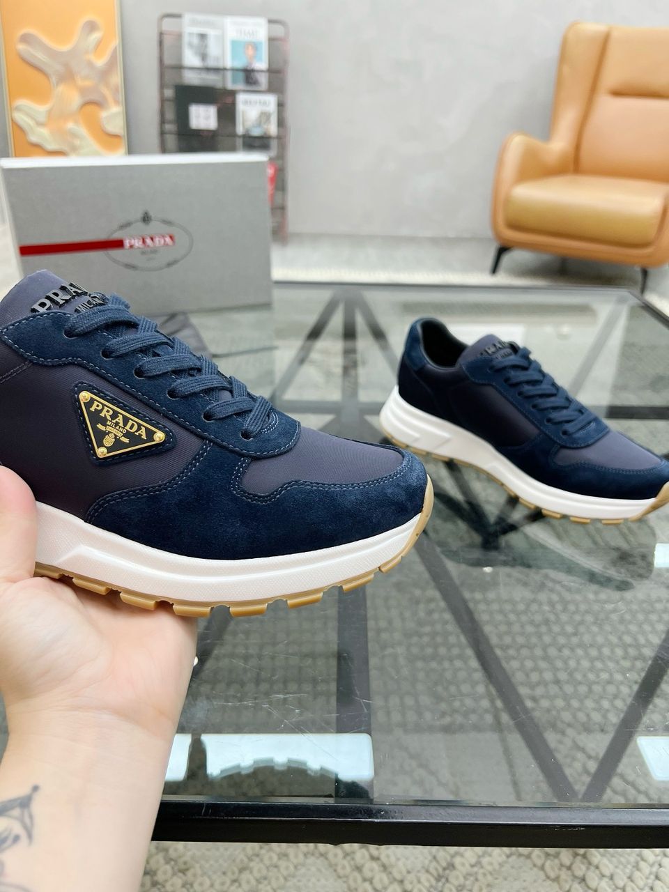 Tênis Nylon Azul Solado Textil