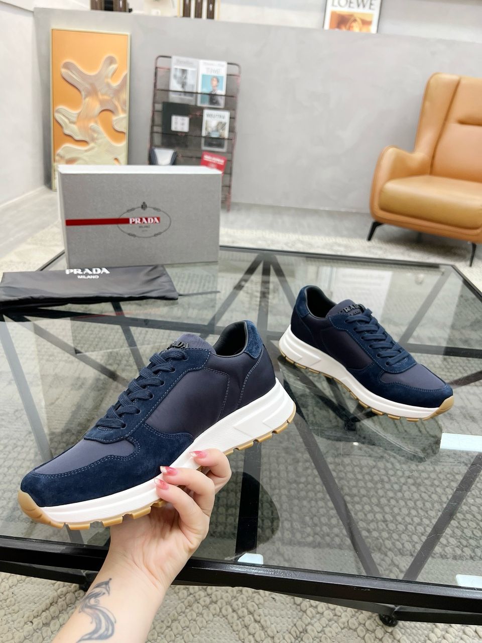 Tênis Nylon Azul Solado Textil